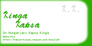 kinga kapsa business card